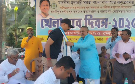 বারুইপুরে রাষ্ট্রপতি পুরস্কার প্রাপ্ত পুলিশ আধিকারিককে সংবর্ধনা