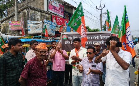 সাগরের বিজেপি নেতাকে লক্ষ্য করে বলি, নামখানায় পথ অবরোধ বিজেপির