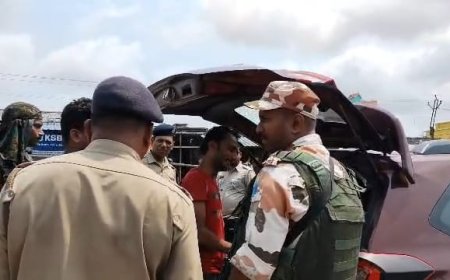 ভোটের আগে টানটান নিরাপত্তা; ফ্রেজারগঞ্জে কেন্দ্রীয় বাহিনীকে সঙ্গে নিয়ে পুলিশের  নাকা চেকিং