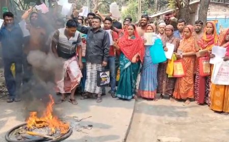 ভোটার তালিকা থেকে নাম বাদ, বসিরহাটে বিক্ষোভে উত্তাল গ্রাম, পথ অবরোধে আগুন জ্বালিয়ে প্রতিবাদ