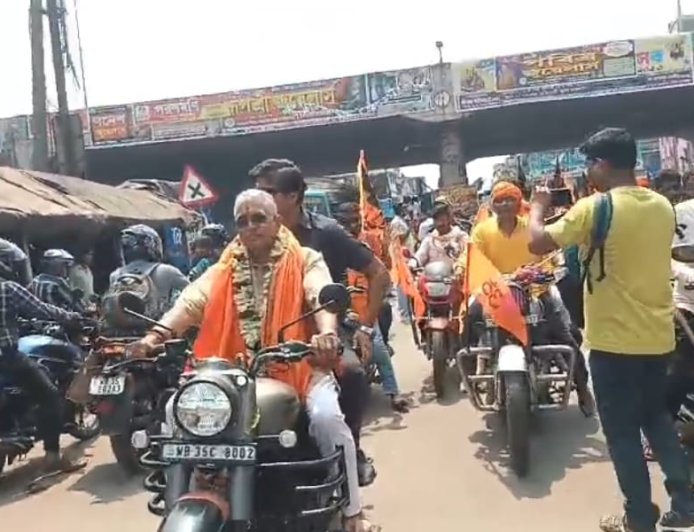 রাম নবমীতে ডেবরায় বিজেপির শোভাযাত্রা, উপস্থিত দিলীপ ঘোষ