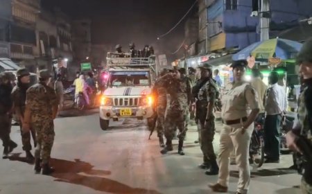 নানুরে বিধানসভা ভোটের আগে কেন্দ্রীয় বাহিনীর রুট মার্চ, জোরদার নিরাপত্তা