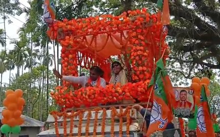 জলপাইগুড়িতে মিঠুনের রোড শোয়ে জনজোয়ার, বিজেপির শক্তিপ্রদর্শন