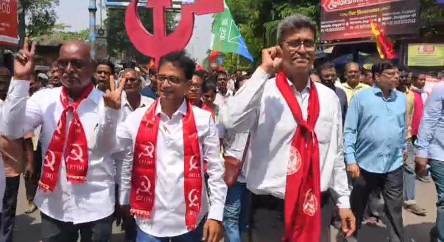 দুর্গাপুরে একসাথে মনোনয়ন জমা সিপিএমের চার প্রার্থীর, শক্তি প্রদর্শন মিছিলে