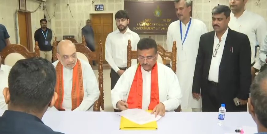 অমিত শাহকে পাশে নিয়ে ভবানীপুরে মনোনয়ন জমা শুভেন্দু অধিকারীর, রোড শোয়ে জমজমাট প্রচার