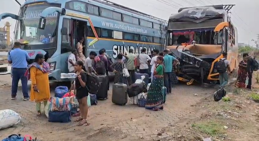 রানীগঞ্জে পরিযায়ী শ্রমিকবোঝাই বাস দুর্ঘটনা, আহত মহিলা-শিশুসহ ৪