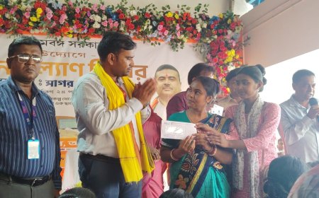 সাগর-নামখানায় জনকল্যাণ শিবির: স্বনির্ভর গোষ্ঠীর মহিলাদের হাতে ঋণের চেক তুলে দিলেন বিধায়ক