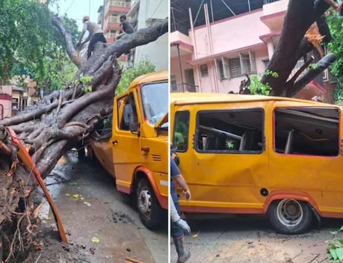 মুম্বইয়ে স্কুলের বাসের উপর ভেঙে পড়ল গাছ, মৃত ১ পড়ুয়া, গুরুতর আহত ৫