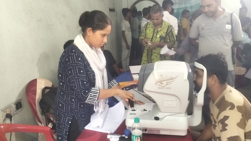 ভারতীয় মজদুর সংঘের পক্ষ থেকে বিনামূল্যের স্বাস্থ্য ও চক্ষু পরীক্ষা শিবির হল বারুইপুরে